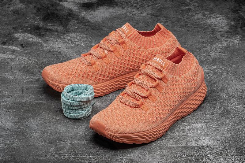 Nobull Melon Knit Runner Men's Running Shoes Orange | USA K1046O